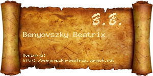 Benyovszky Beatrix névjegykártya