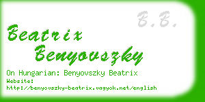 beatrix benyovszky business card